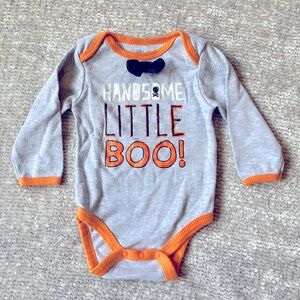 Chick Pea Halloween Ghost One Piece Handsome Little Boo Long Sleeve Bow Tie 3-6m